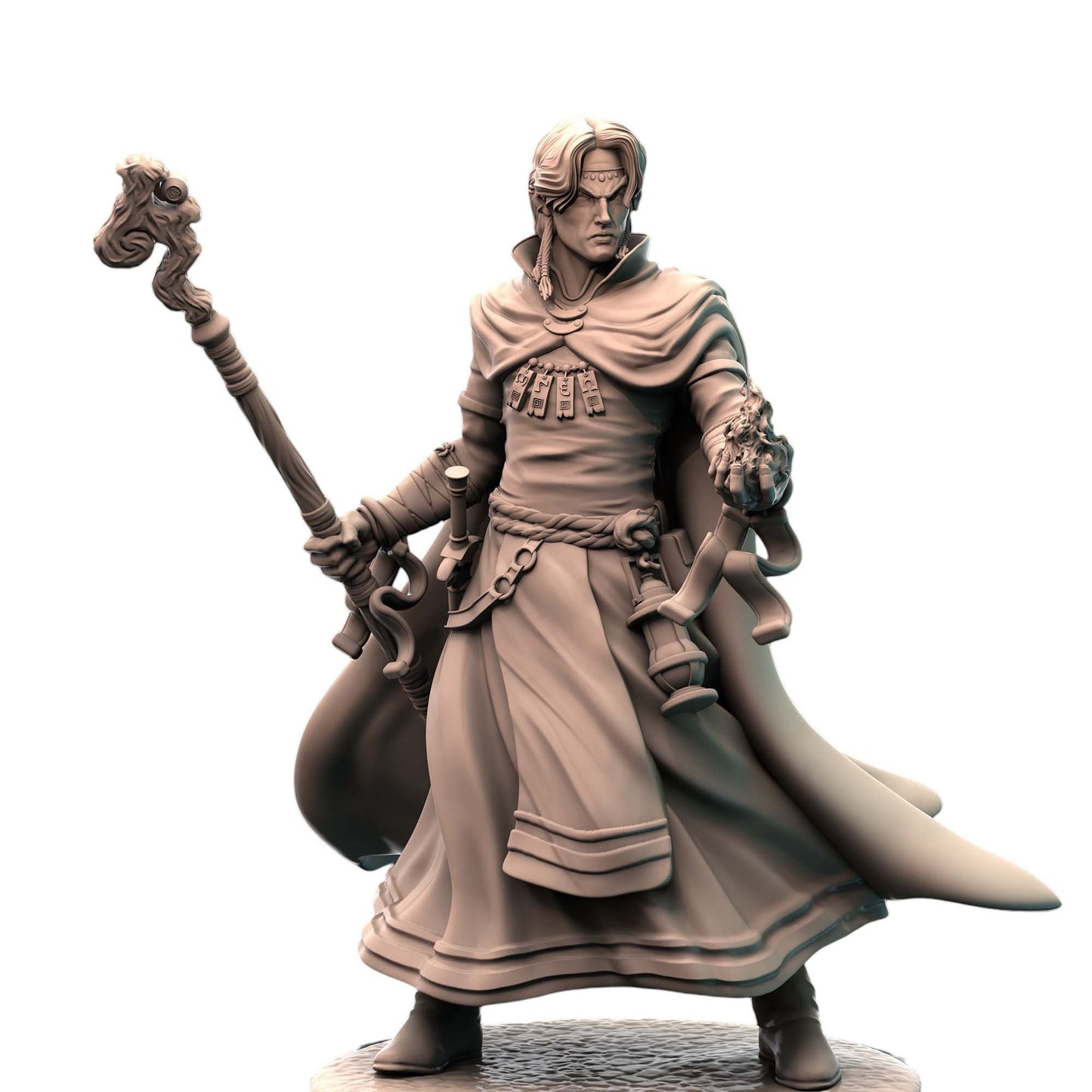 Flynn der Zauberer Blutmagier Feuer Figur 12k 14k + BONUS Druck 3D RPG Miniatur Geschenkidee Mini | Dungeons & Dragons | Tabletop | Mammut