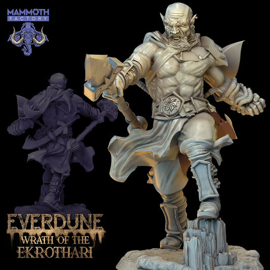 Ekrothari – Ork-Krieger mit Speerfigur 12.000 14.000 + BONUS-Druck 3D-RPG-Miniatur-Geschenkidee Mini | Dungeons & Dragons | Tabletop | Mammut