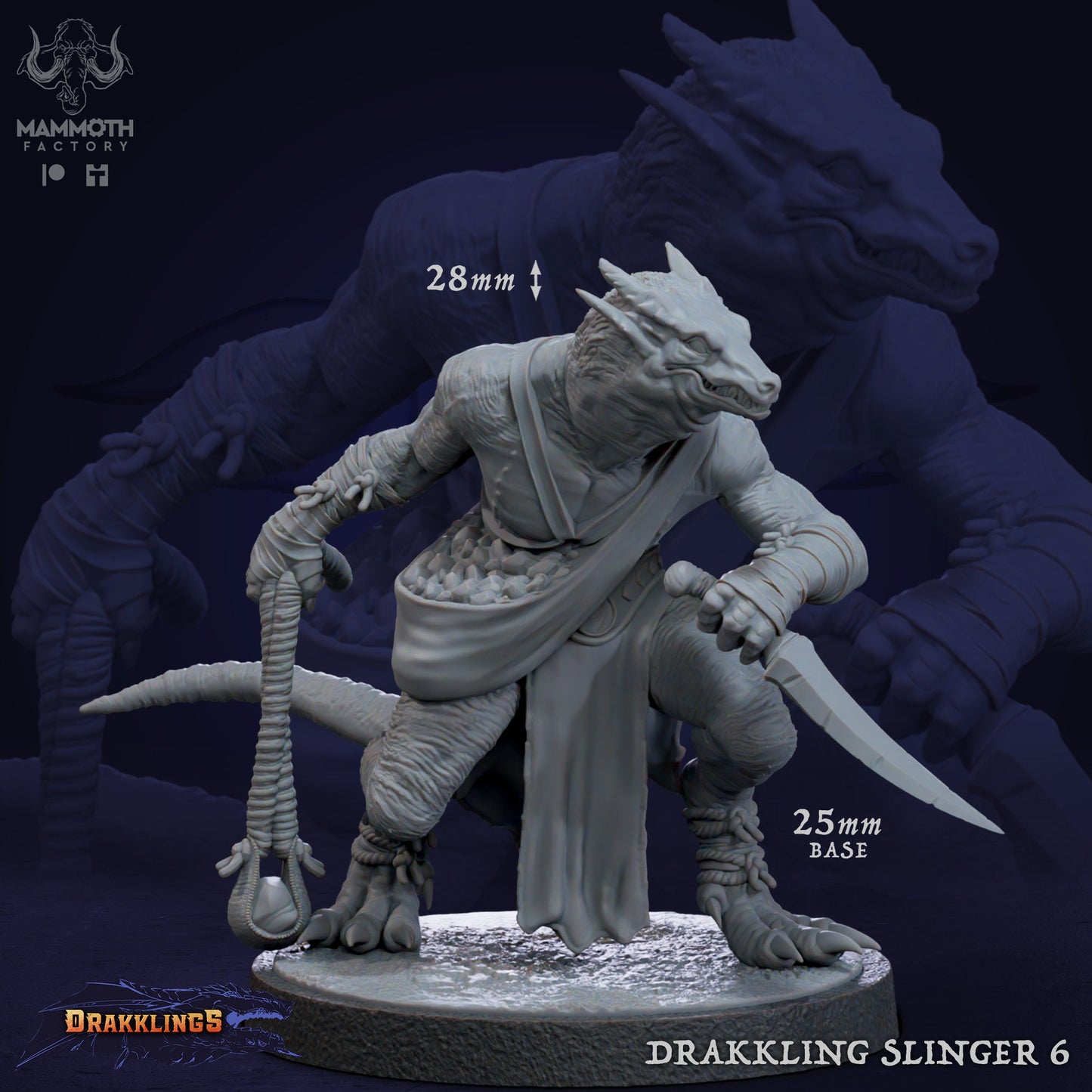 Drakkling Slinger Warband Warriors Bundle 6 Figs 12k 14k + BONUS Print 3D RPG Miniature Gift Idea mini Dungeons & Dragons Tabletop Mammoth