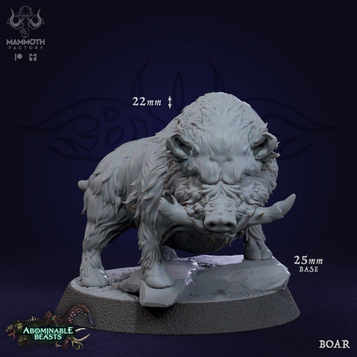Animals Pack -Dog, Boar, Giant Rat 3 Figures 12k + Base Print 3D RPG Miniature Gift Idea mini | Dungeons & Dragons Tabletop Mammoth Factory