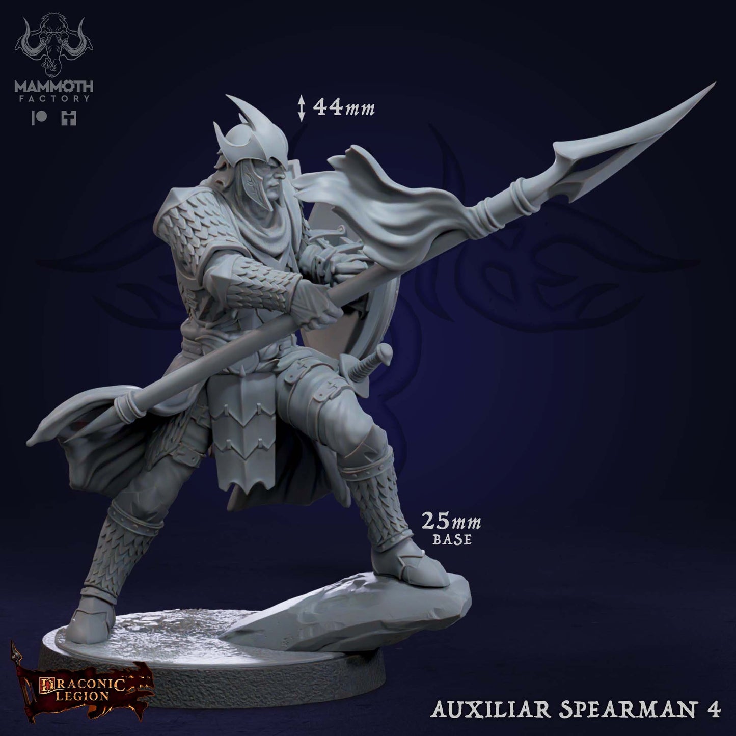Auxilliar Spearmen Warband Warriors Bundle 8 Figs 12k 14k + BONUS Druck 3D RPG Miniatur Geschenkidee Mini Dungeons & Dragons Tabletop Mammut