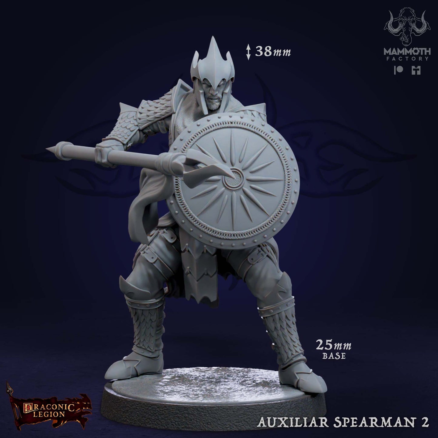 Auxilliar Spearmen Warband Warriors Bundle 8 Figs 12k 14k + BONUS Druck 3D RPG Miniatur Geschenkidee Mini Dungeons & Dragons Tabletop Mammut