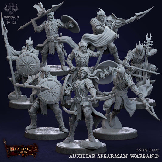 Auxilliar Spearmen Warband Warriors Bundle 8 Figs 12k 14k + BONUS Druck 3D RPG Miniatur Geschenkidee Mini Dungeons & Dragons Tabletop Mammut