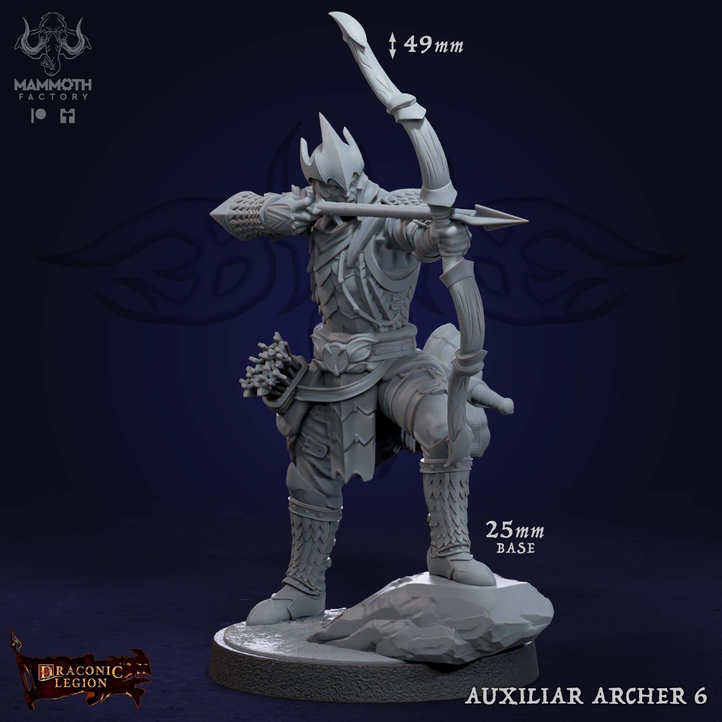 Auxilliar Archer Warband Warriors Bundle 6 Figs 12k 14k + BONUS Print 3D RPG Miniature Gift Idea mini Dungeons & Dragons Tabletop Mammoth
