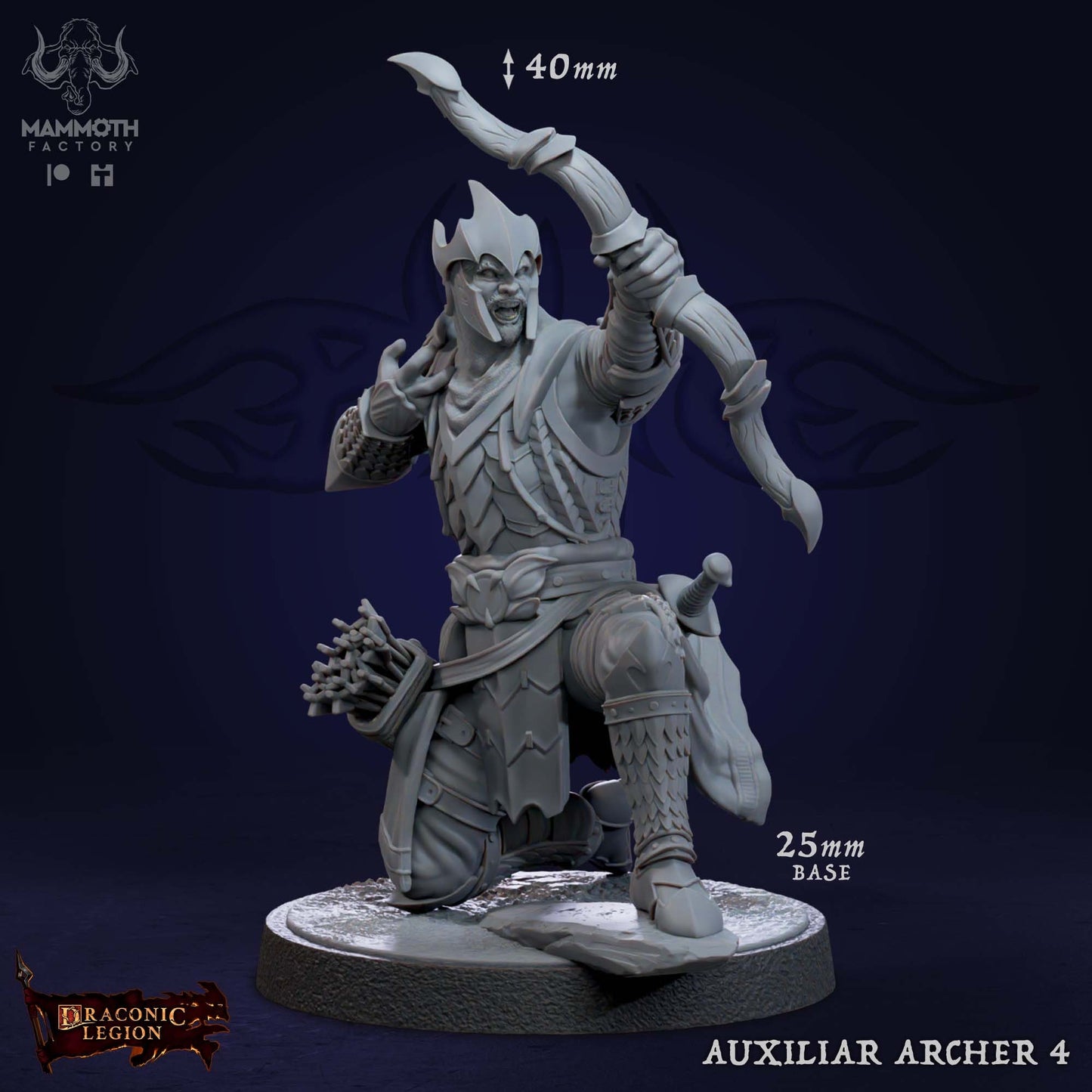 Auxilliar Archer Warband Warriors Bundle 6 Figs 12k 14k + BONUS Print 3D RPG Miniature Gift Idea mini Dungeons & Dragons Tabletop Mammoth