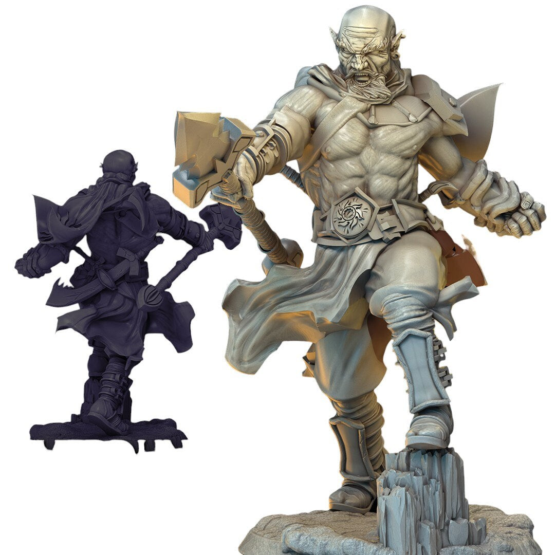 Ekrothari – Ork-Krieger mit Speerfigur 12.000 14.000 + BONUS-Druck 3D-RPG-Miniatur-Geschenkidee Mini | Dungeons & Dragons | Tabletop | Mammut