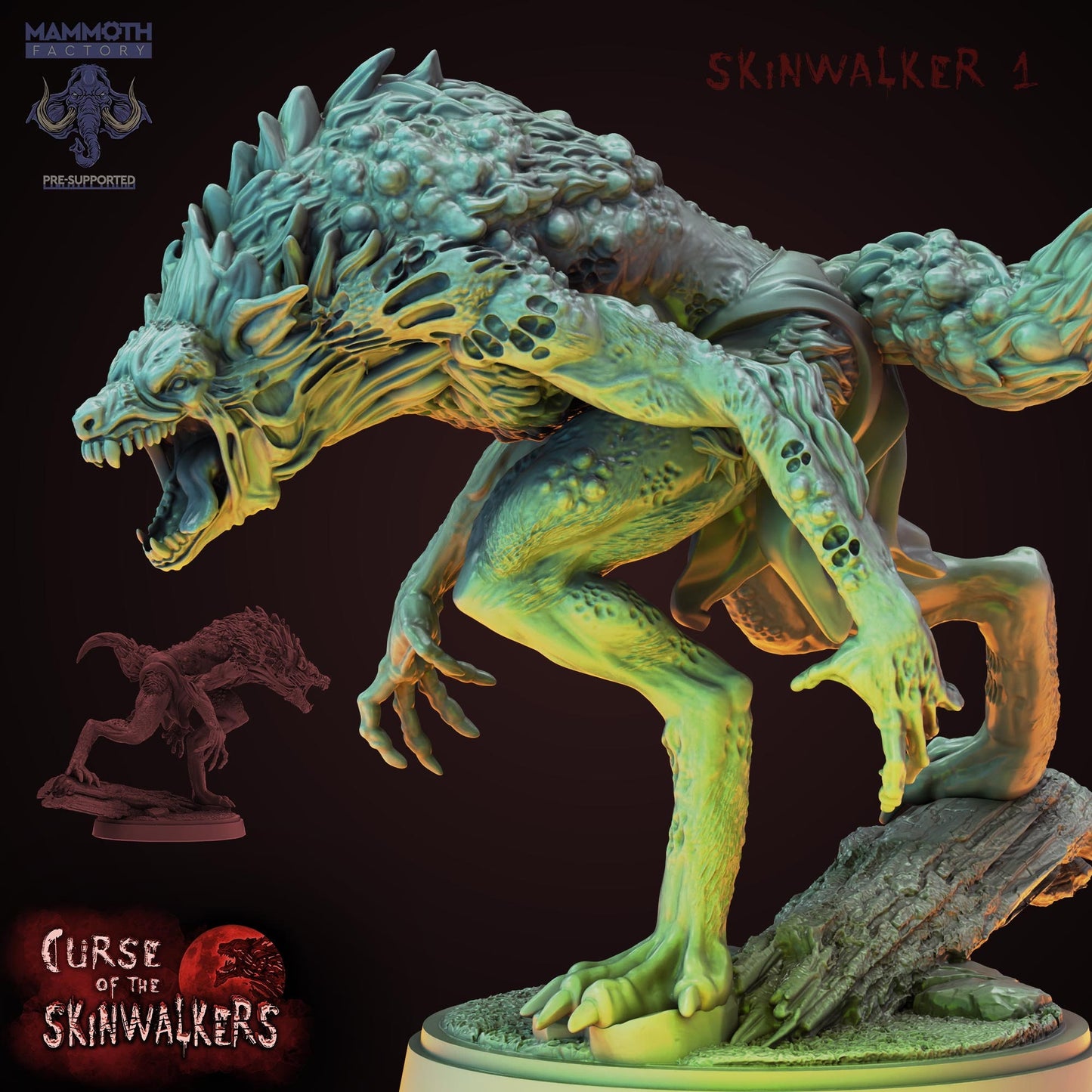 Skinwalker - Infected Wolf Hunter Figure 12k 14k + BONUS Print 3D RPG Miniature Gift Idea mini | Dungeons & Dragons | Tabletop | Mammoth