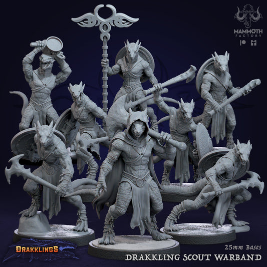 Drakkling Scout Warband Bundle 8 Figuren 12k 14k + BONUS Druck 3D RPG Miniatur Geschenkidee Mini | Dungeons & Dragons | Tabletop Mammut