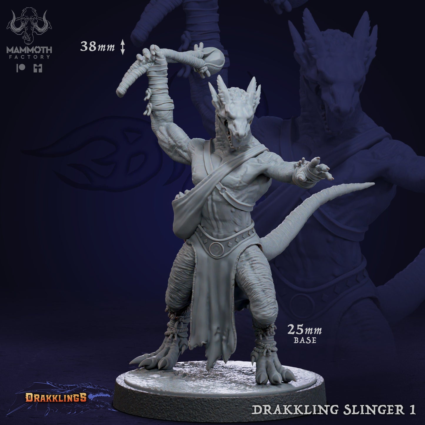 Drakkling Slinger Warband Warriors Bundle 6 Figs 12k 14k + BONUS Print 3D RPG Miniature Gift Idea mini Dungeons & Dragons Tabletop Mammoth