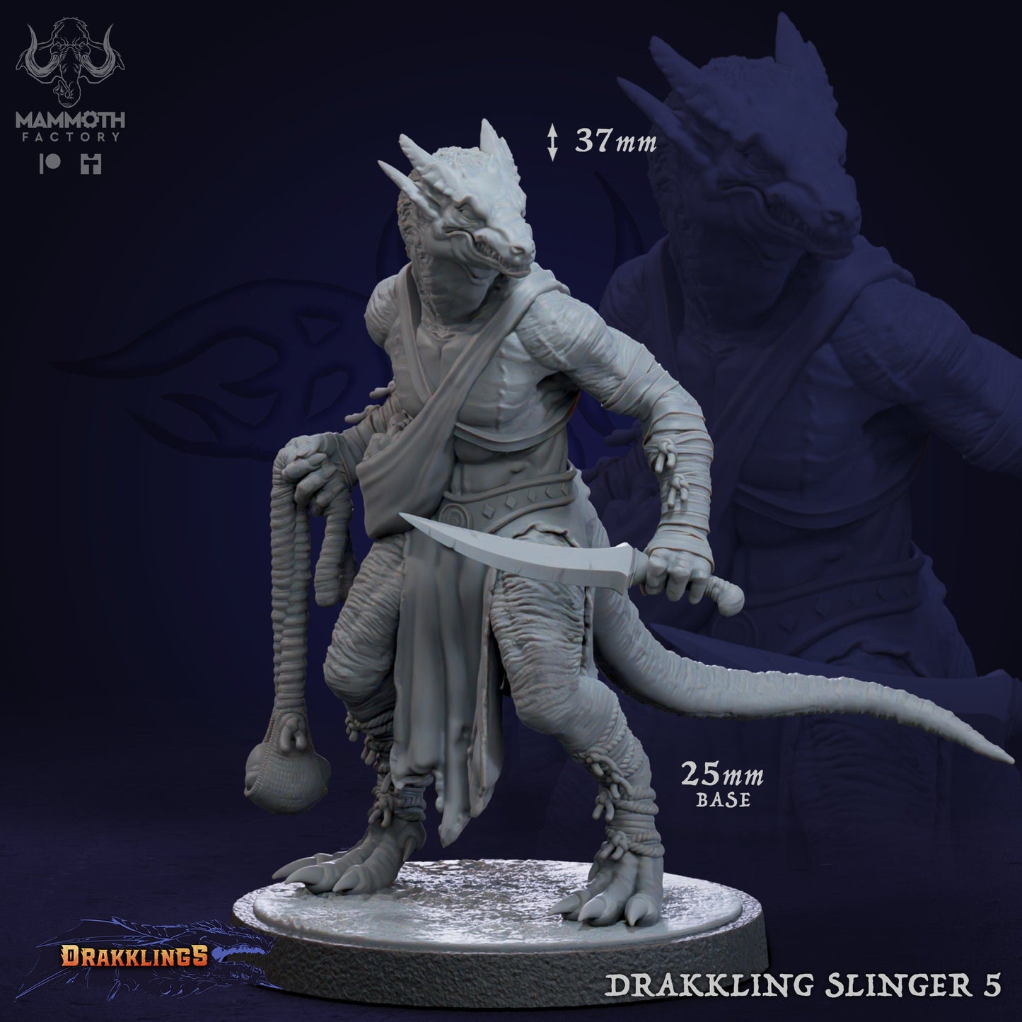 Drakkling Slinger Warband Warriors Bundle 6 Figs 12k 14k + BONUS Print 3D RPG Miniature Gift Idea mini Dungeons & Dragons Tabletop Mammoth