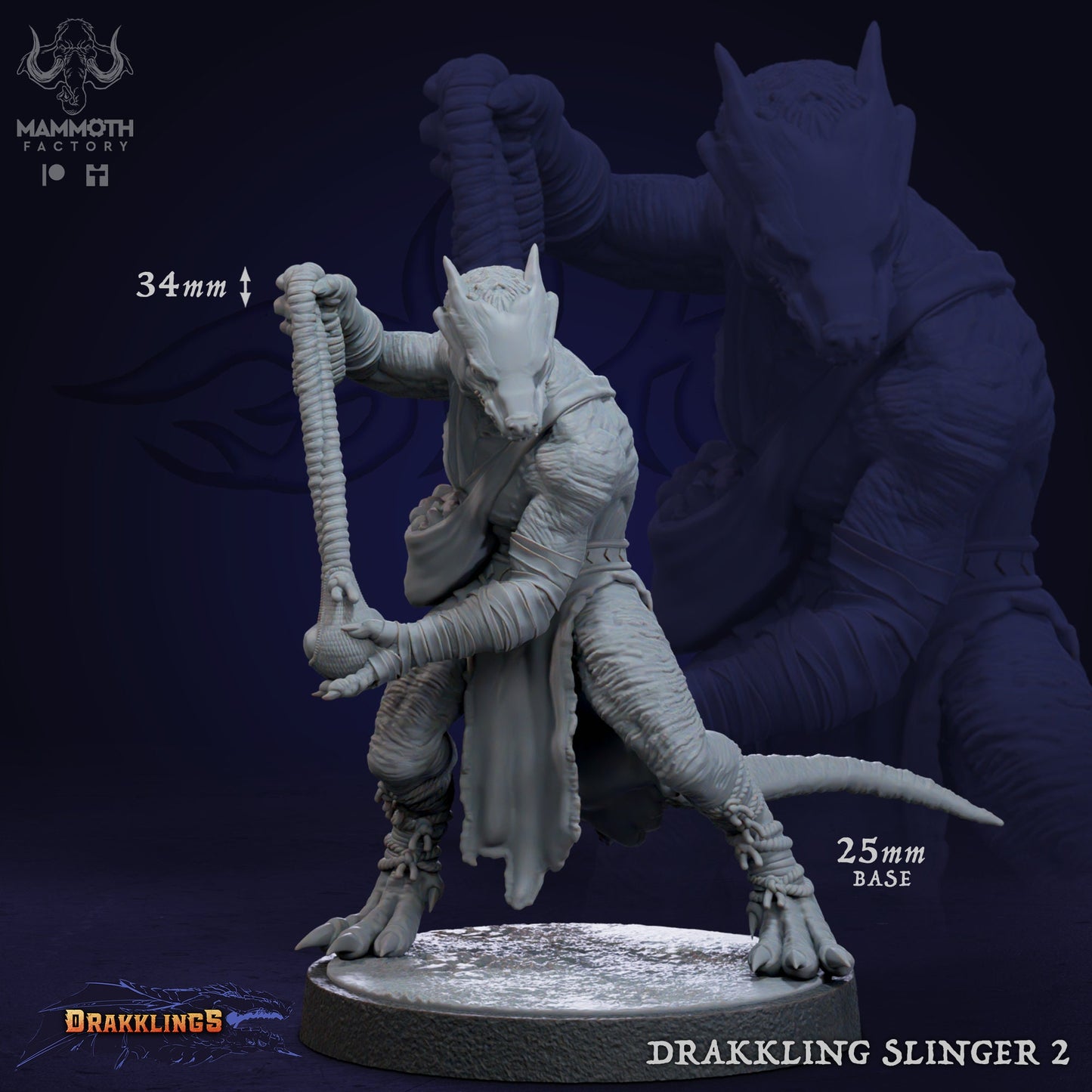 Drakkling Slinger Warband Warriors Bundle 6 Figs 12k 14k + BONUS Print 3D RPG Miniature Gift Idea mini Dungeons & Dragons Tabletop Mammoth