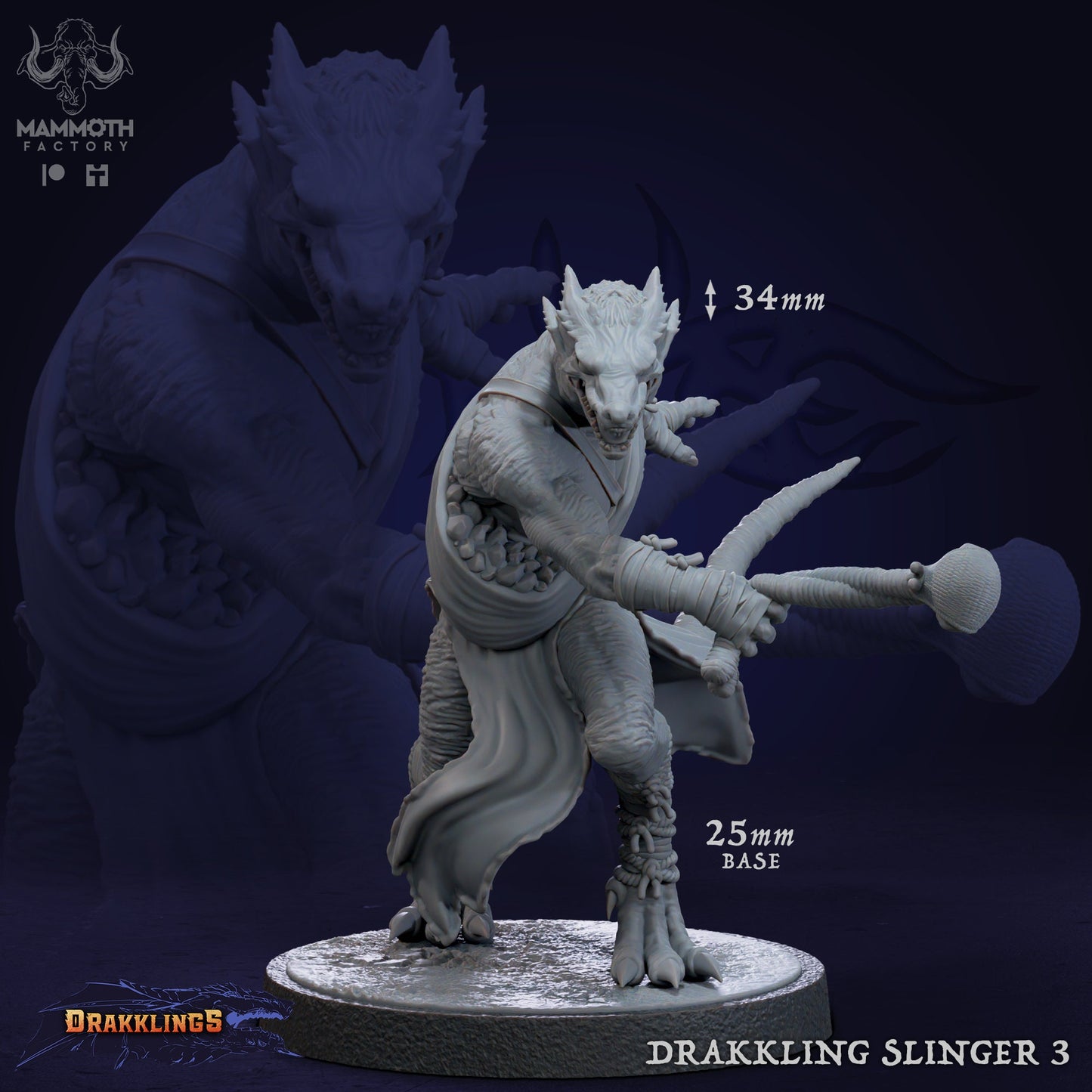 Drakkling Slinger Warband Warriors Bundle 6 Figs 12k 14k + BONUS Print 3D RPG Miniature Gift Idea mini Dungeons & Dragons Tabletop Mammoth