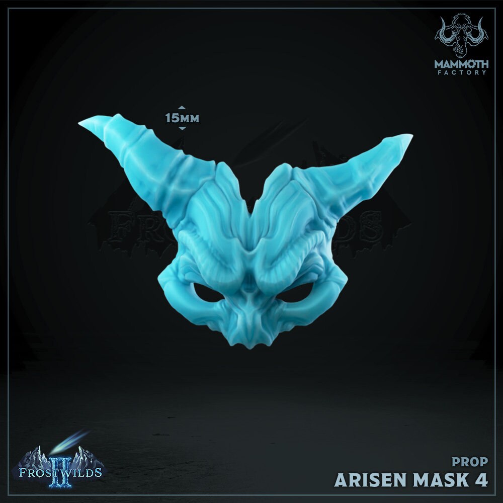 Arise Mask – Berserkermaske für Figuren DND 14k + BONUS-Druck 3D-RPG-Miniatur-Geschenkidee Mini | Dungeons n Dragons D&D | Tabletop | Mammut