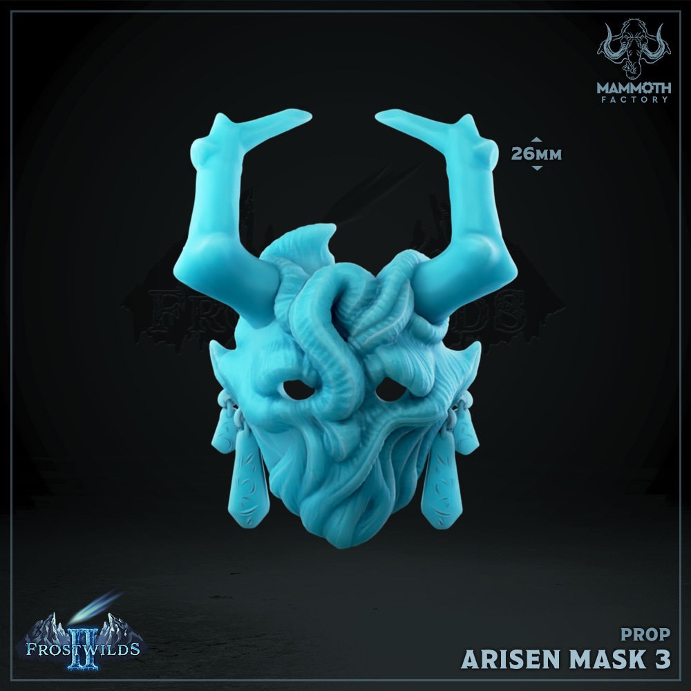 Arise Mask – Berserkermaske für Figuren DND 14k + BONUS-Druck 3D-RPG-Miniatur-Geschenkidee Mini | Dungeons n Dragons D&D | Tabletop | Mammut