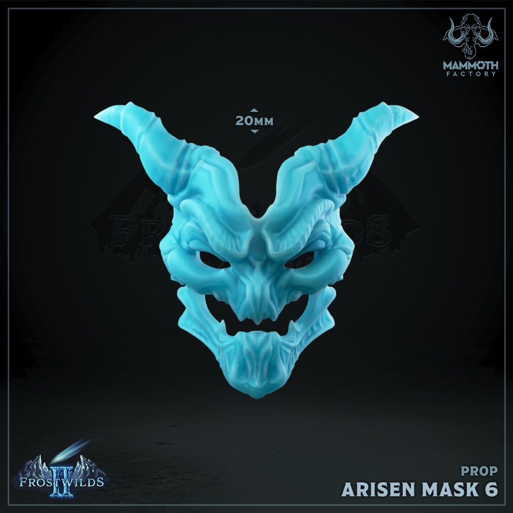 Arise Mask – Berserkermaske für Figuren DND 14k + BONUS-Druck 3D-RPG-Miniatur-Geschenkidee Mini | Dungeons n Dragons D&D | Tabletop | Mammut