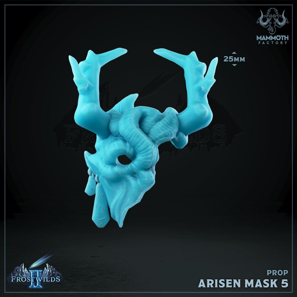 Arise Mask – Berserkermaske für Figuren DND 14k + BONUS-Druck 3D-RPG-Miniatur-Geschenkidee Mini | Dungeons n Dragons D&D | Tabletop | Mammut