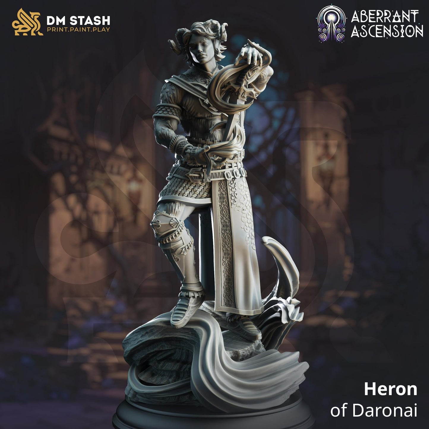Heron - Tiefling Infernal Warlock Figur 12k + Base Print 3D RPG Miniatur Geschenkidee Mini | Dungeons & Dragons DND Tabletop | DM Stash