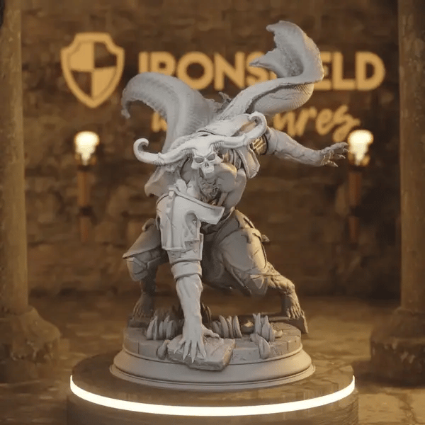 The Plagueborne Leader DnD miniature 360 turntable animation