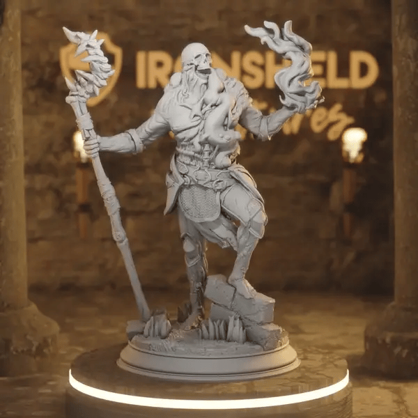 The Plagueborne Spellcaster DnD miniature 360 turntable animation