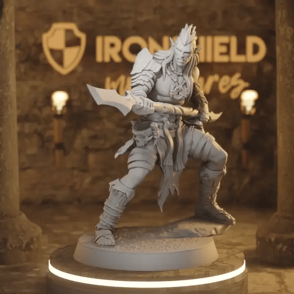 Whisperwood Guardian 2 DnD miniature 360 turntable animation