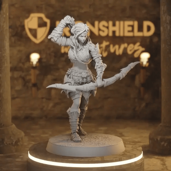 Whisperwood Ranger 5 DnD miniature 360 turntable animation