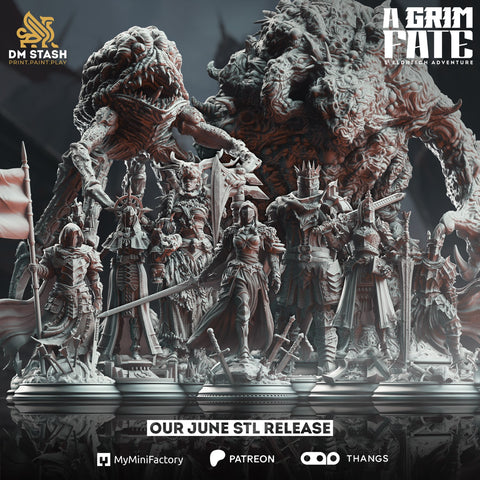 A Grim Fate - DND 5e Starter Campaign - Full Set 15 Figures + Maps + Characters Sheets D&D