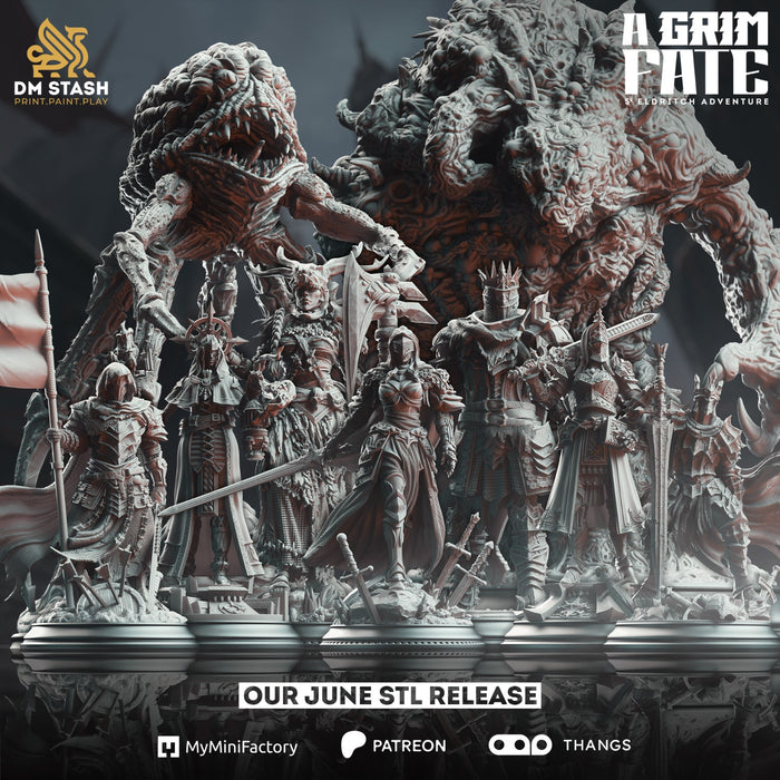 A Grim Fate – DND 5e Starter-Kampagne – Komplettset mit 15 Figuren + Karten + Charakterbögen D&amp;D 
