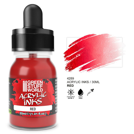 Green Stuff World Acrylic Ink Opaque Red 30ml