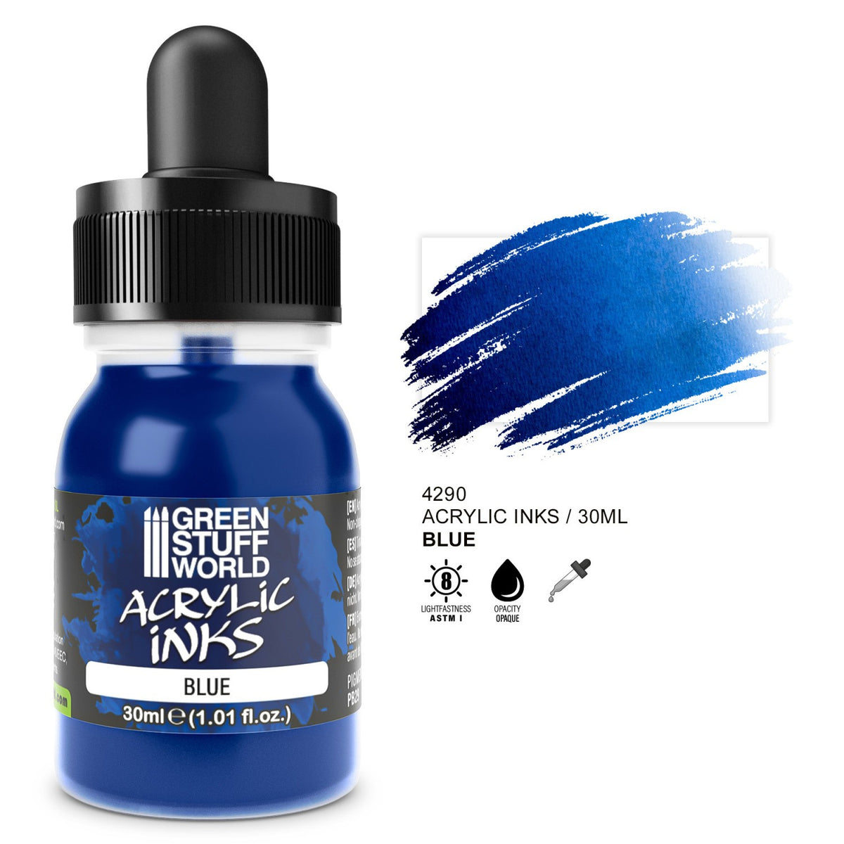 Green Stuff World Acrylic Ink Opaque Blue 30ml