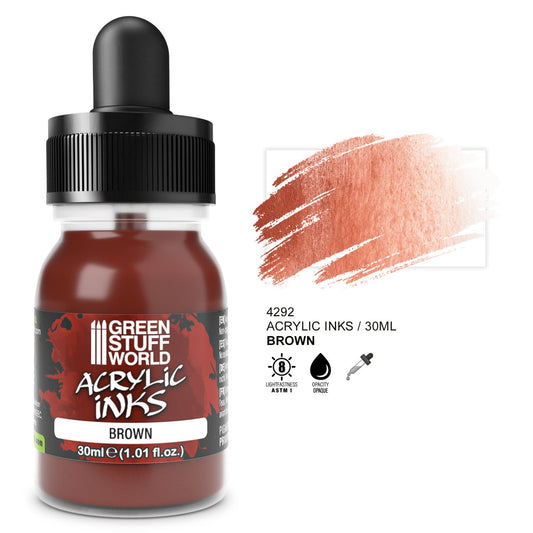 Green Stuff World Acrylic Ink Opaque Brown 30ml