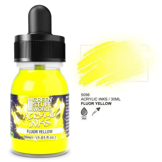 Green Stuff World Acrylic Ink Opaque Fluor Yellow 30ml