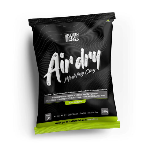 Green Stuff World Air Dry Modeling Foam Clay Black 250g