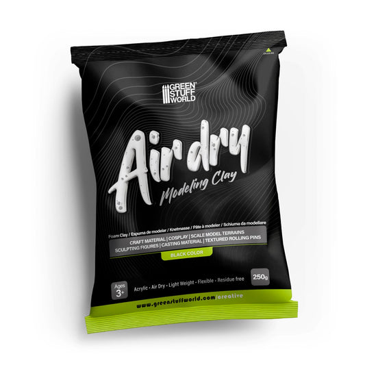 Green Stuff World Air Dry Modeling Foam Clay Black 250g