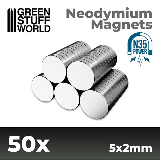 Green Stuff World Neodymium Magnets 5x2mm - Set x50 (N35)