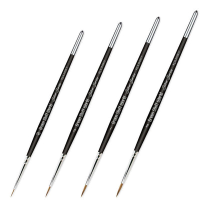 Green Stuff World Kolinsky Brush Set - Silver Series (Pack x4)