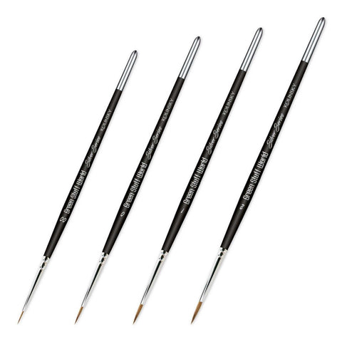 Green Stuff World Kolinsky Brush Set - Silver Series (Pack x4)