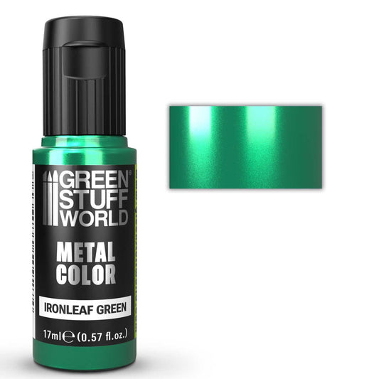 Green Stuff World Acrylic Metal Paint VIVID Ironleaf Green 17ml