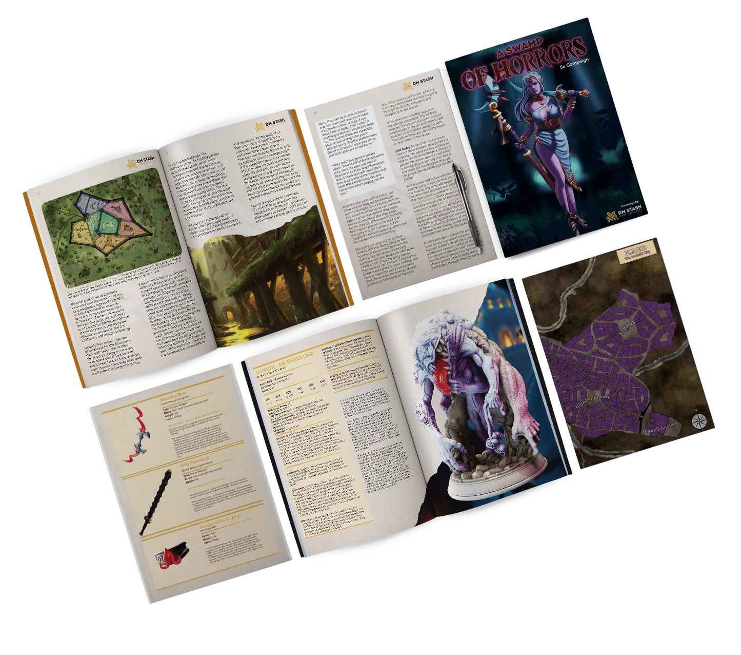 Drow of the Deep - DND 5e Starter Campaign - Full Set 10 Figures + Maps + Characters Sheets D&D
