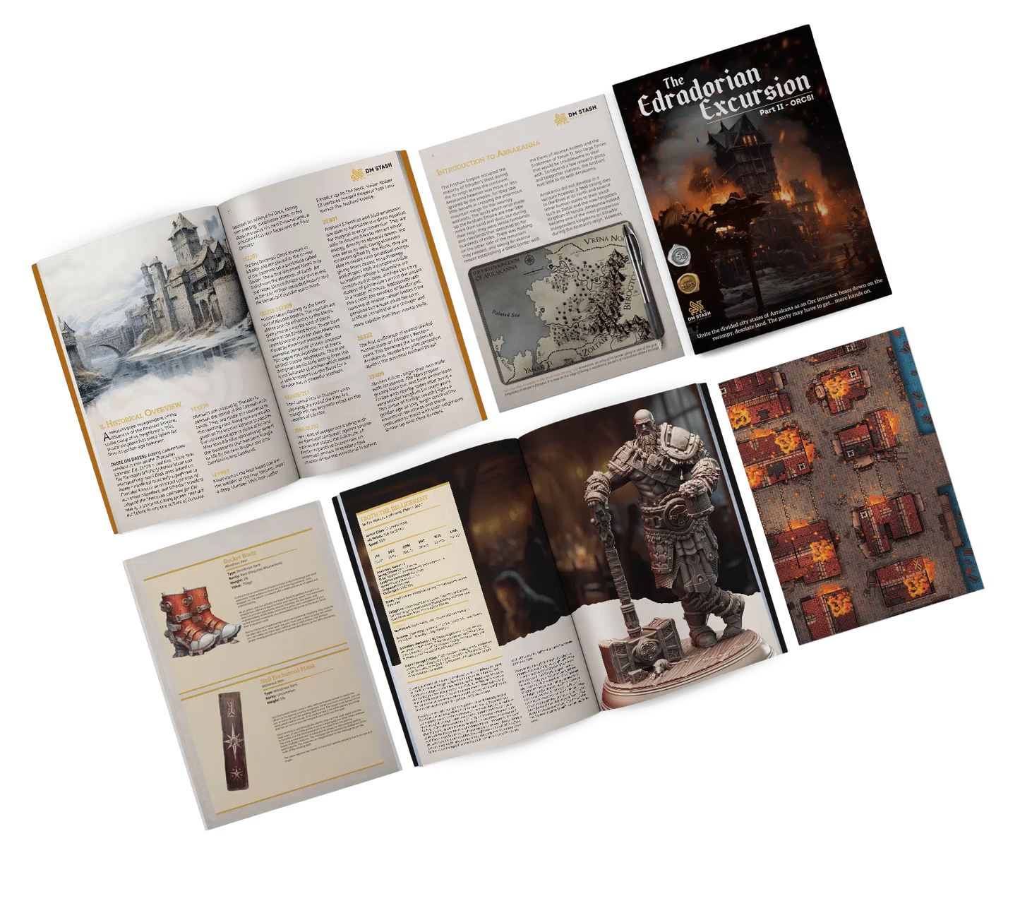 Orcish Incursion - DND 5e Starter Campaign - Full Set 15 Figures + Maps + Characters Sheets D&D