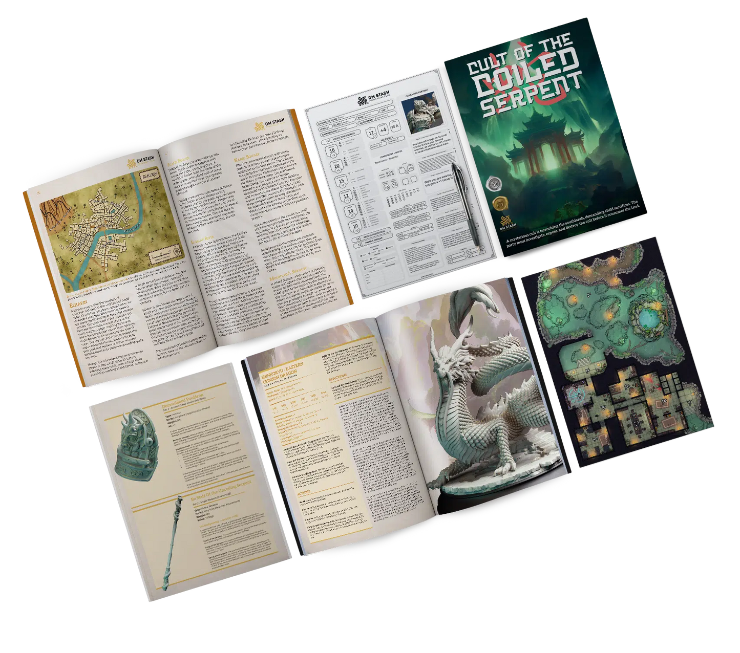 An Eastern Journey - DND 5e Starter Campaign - Full Set 16 Figures + Maps + Characters Sheets D&D