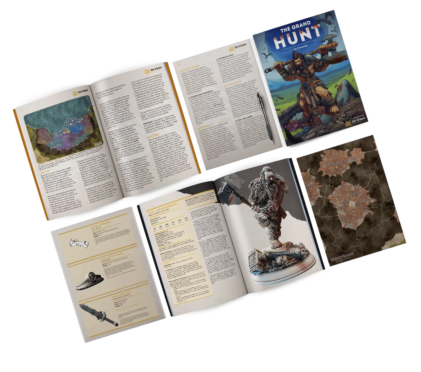 The Grand Hunt - DND 5e Starter Campaign - Full Set 12 Figures + Maps + Characters Sheets D&D