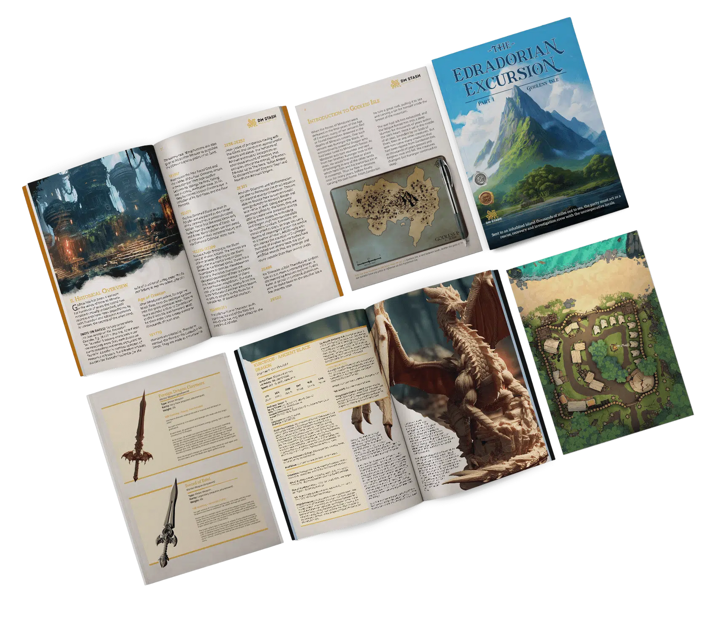 Lost & Found - DND 5e Starter Campaign - Full Set 16 Figures + Maps + Characters Sheets D&D