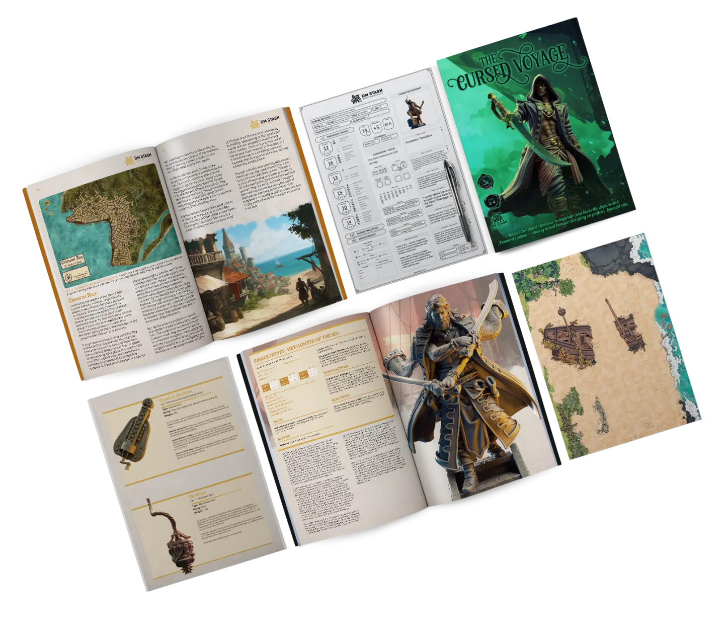 Blood on the Sails - DND 5e Starter Campaign - Full Set 18 Figures + Maps + Characters Sheets D&D