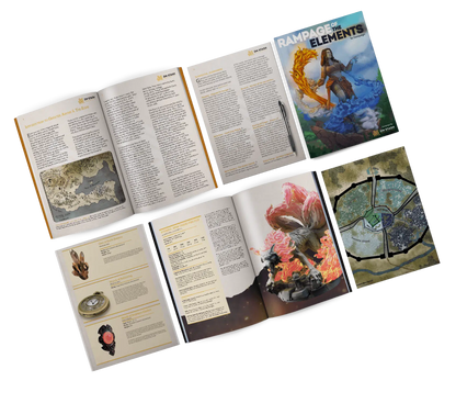 Elemental Energies - DND 5e Starter Campaign - Full Set 13 Figures + Maps + Characters Sheets D&D