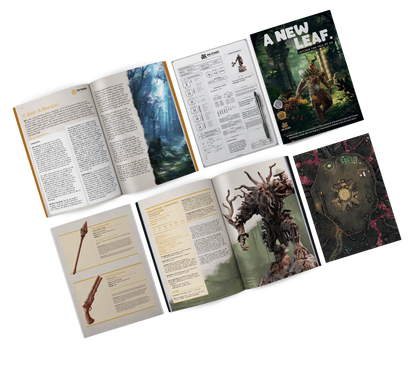 A New Leaf - DND 5e Starter Campaign - Full Set 14 Figures + Maps + Characters Sheets D&D