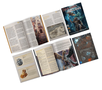 Rise of the Dragon - DND 5e Starter Campaign - Full Set 15 Figures + Maps + Characters Sheets D&D