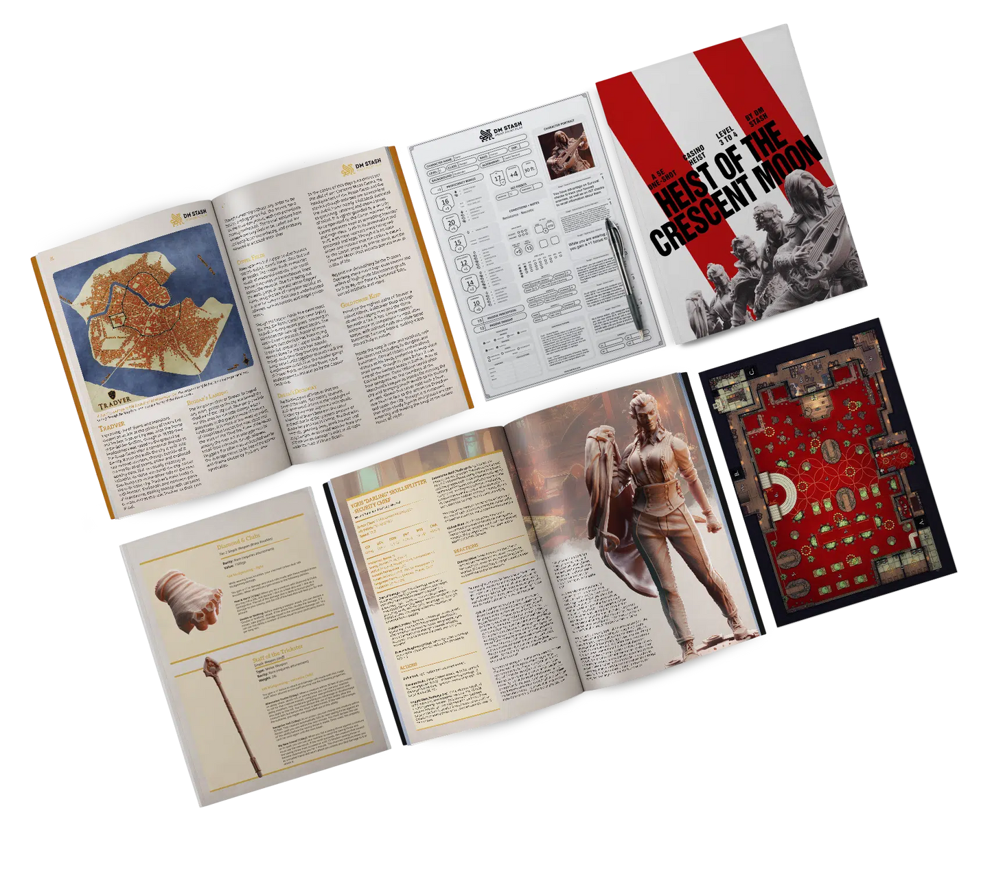Betting in Blood - DND 5e Starter Campaign - Full Set 16 Figures + Maps + Characters Sheets D&D
