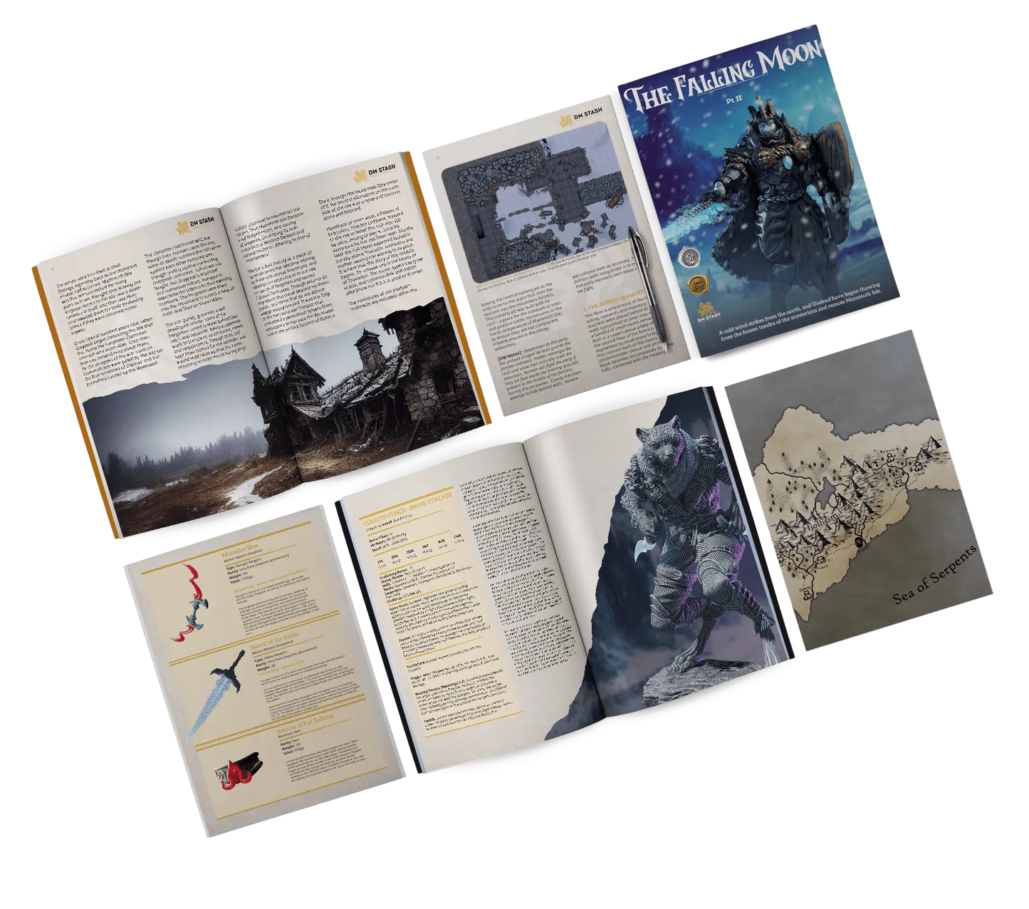 The Thawing Dead - DND 5e Starter Campaign - Full Set 12 Figures + Maps + Characters Sheets D&D