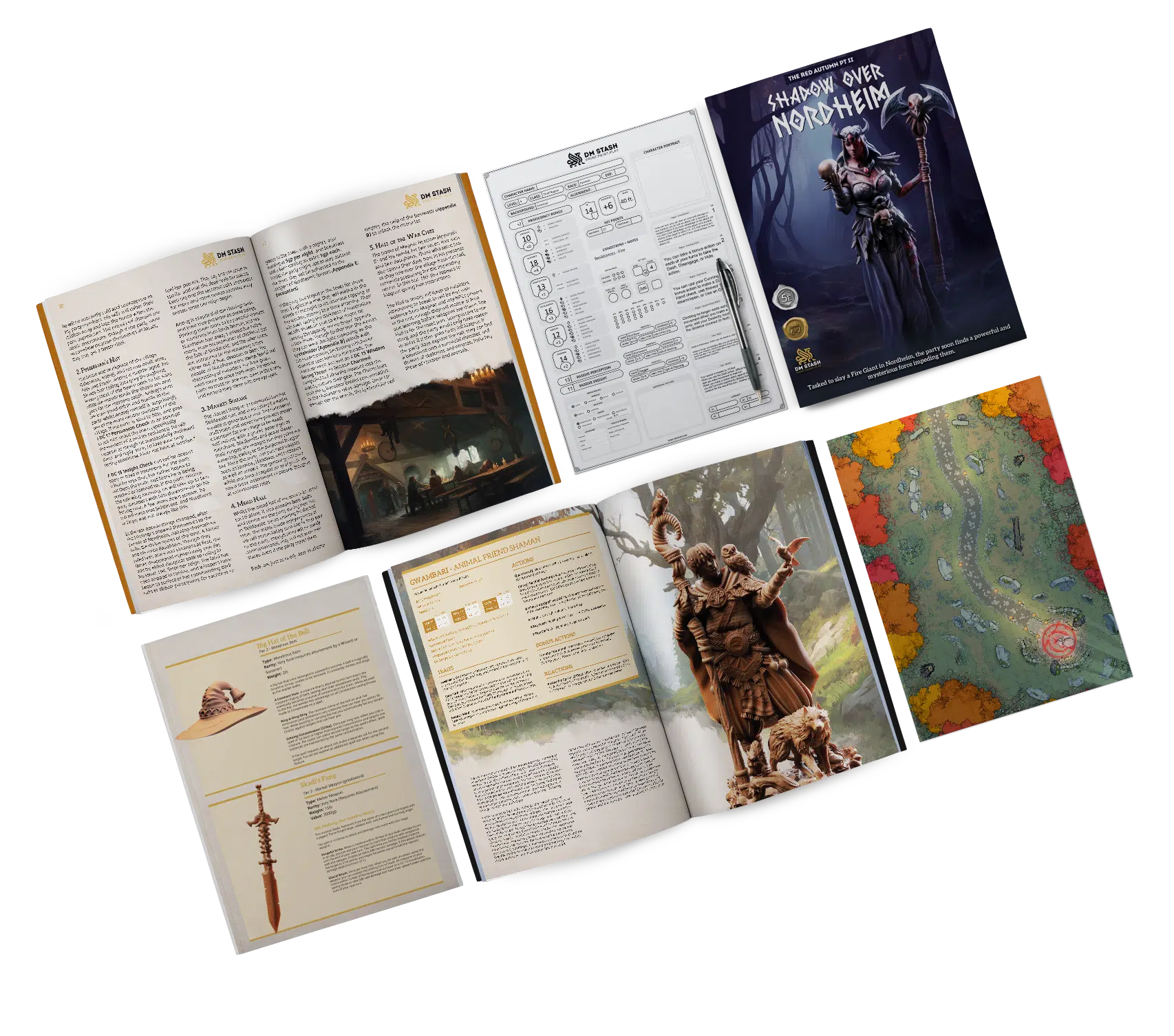 Shadow Over Nordheim - DND 5e Starter Campaign - Full Set 19 Figures + Maps + DnD miniature 3D printed resin figure alternate angle