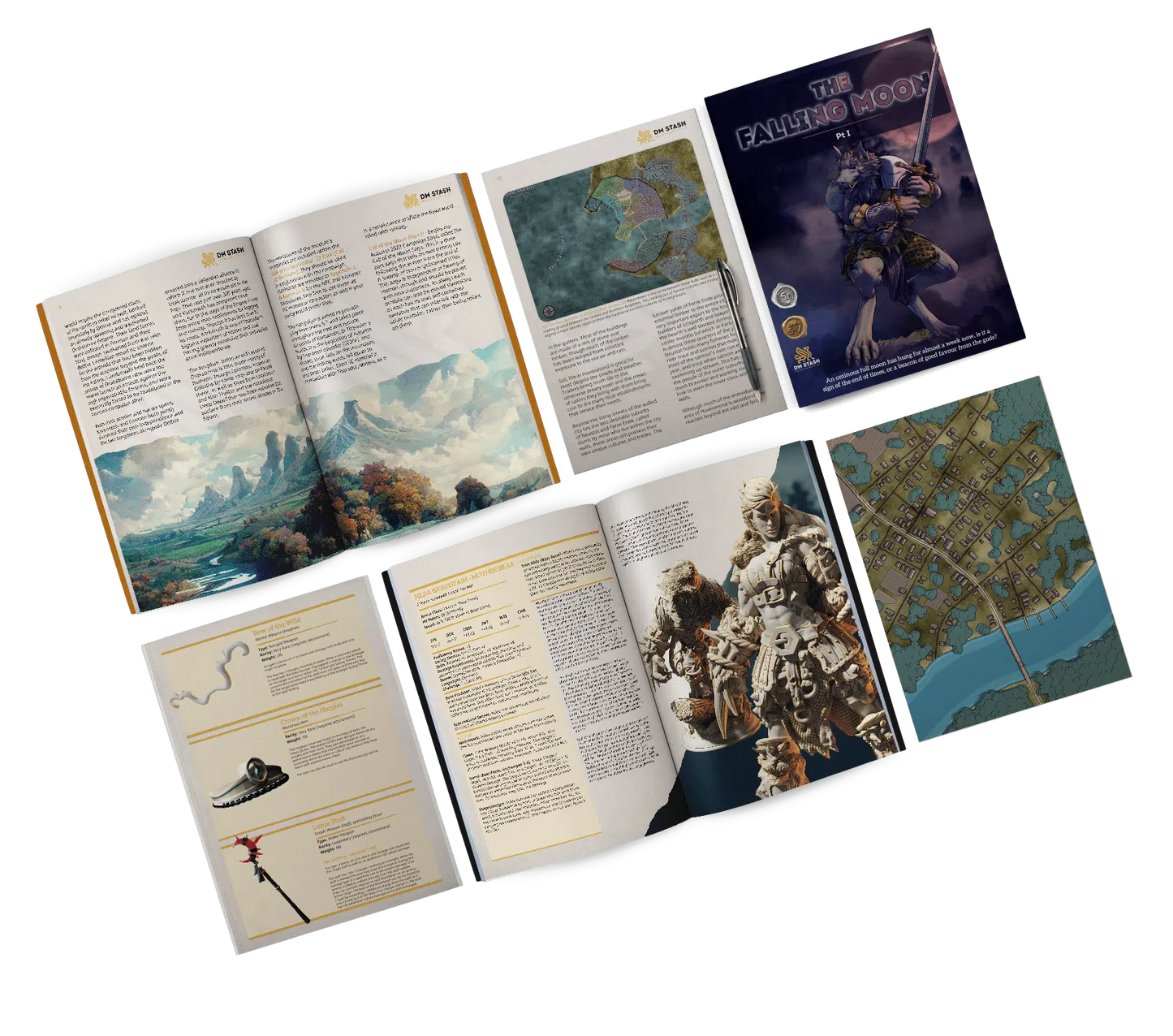 Call of the Moon - DND 5e Starter Campaign - Full Set 13 Figures + Maps + Characters Sheets D&D